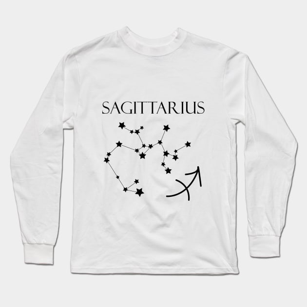 Sagittarius Zodiac Horoscope Constellation Sign Long Sleeve T-Shirt by MikaelSh